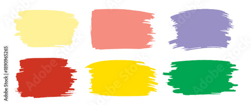 Vector colorful paint brush spots collection of artistic grungy