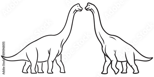 jurassic world animal line art and illustrator eps 10