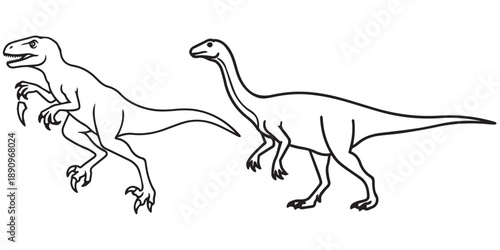 jurassic world animal line art and illustrator eps 10