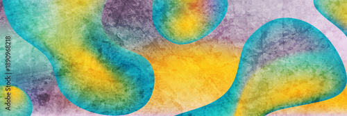 Abstract colorful grunge liquid smooth waves vintage background. Retro curves banner vector design