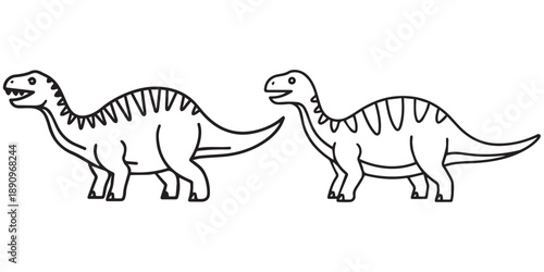 jurassic world animal line art and illustrator eps 10