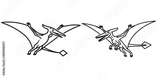 jurassic world animal line art and illustrator eps 10