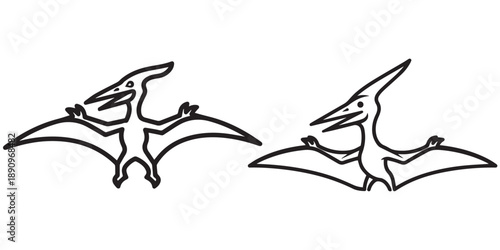 jurassic world animal line art and illustrator eps 10