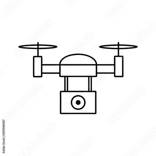 Drone Icon Vector Illustration – UAV, Quadcopter, Aerial Technology, Remote Control Flying Camera Symbol