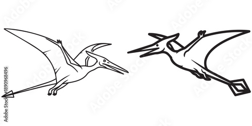 jurassic world animal line art and illustrator eps 10