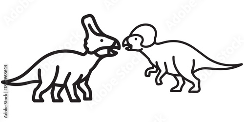 jurassic world animal line art and illustrator eps 10