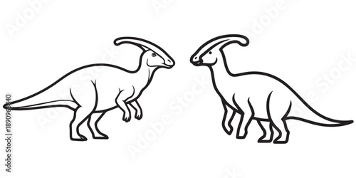  jurassic world animal line art and illustrator eps 10