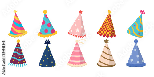 Flat Birthday Hat Illustration