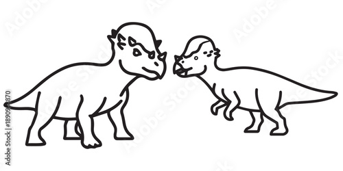  jurassic world animal line art and illustrator eps 10