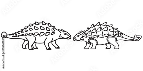  jurassic world animal line art and illustrator eps 10