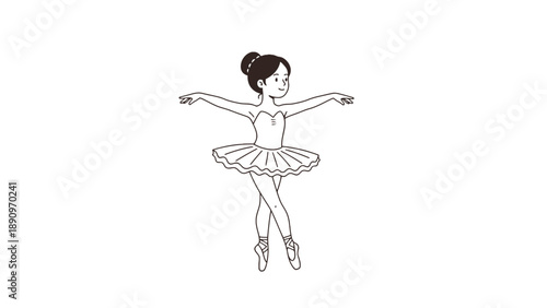 A minimalist vector illustration of a ballerina in a graceful pose