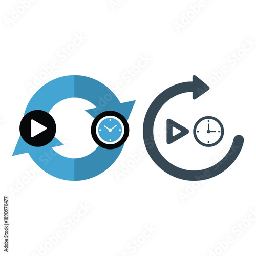 Asynchronous playback and replay time management icons for remote work