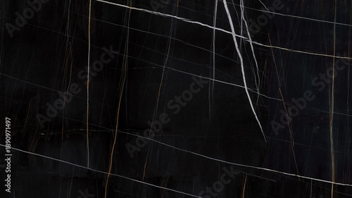 Quadro su tela Natural black gold marble texture for skin tile wallpaper luxurious background, Sahara noir creative stone ceramic art wall interiors backdrop design, Picture high resolution