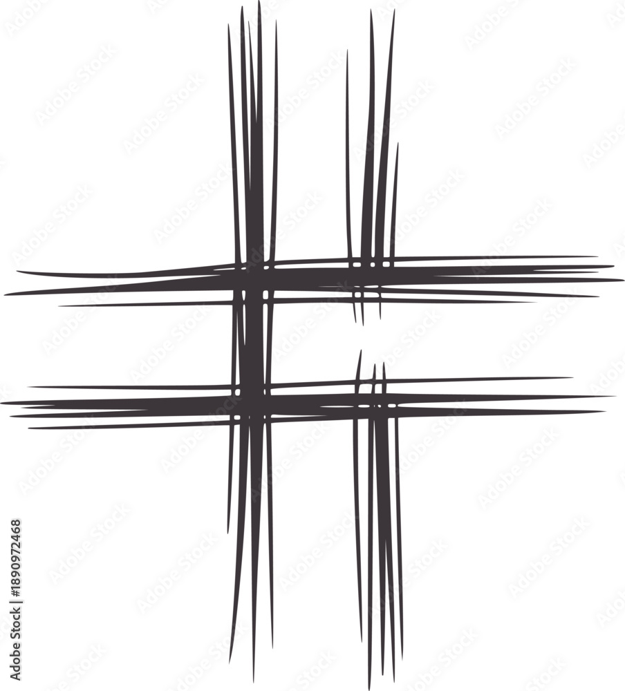 Obraz premium Bold Hand Drawn of Intersecting Horizontal and Vertical Lines