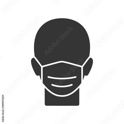 マスクをした人物のシルエットアイコン