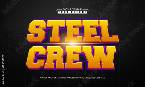 Steel Crew Editable Text Effect - Strong Tactical Typography for Game and Action Design