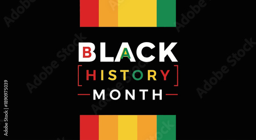 Vibrant Black History Month Celebration Graphic with Pan African Colors