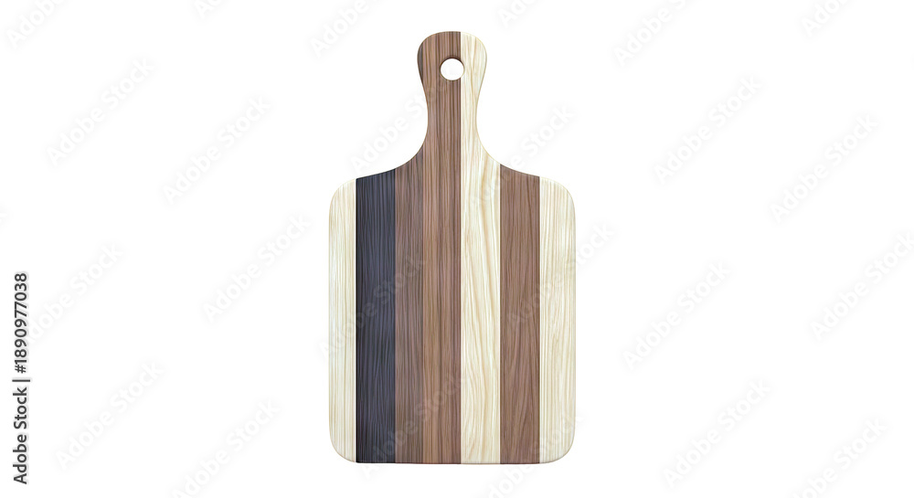 Fototapeta premium Wooden Cutting Board with Striped Pattern and Handle