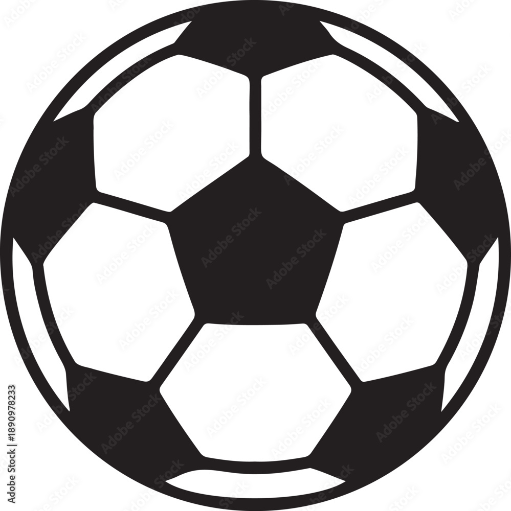 Fototapeta premium Soccer ball vector illustration. classic football design element. isolated black and white soccer sphere graphic