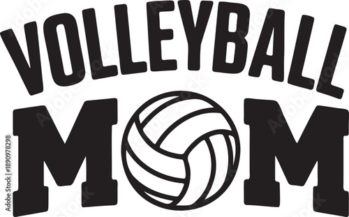 Volleyball mom text with ball graphic vector illustration. perfect design for proud volleyball mothers