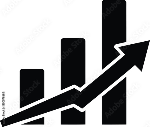 Increasing trend graph with arrow