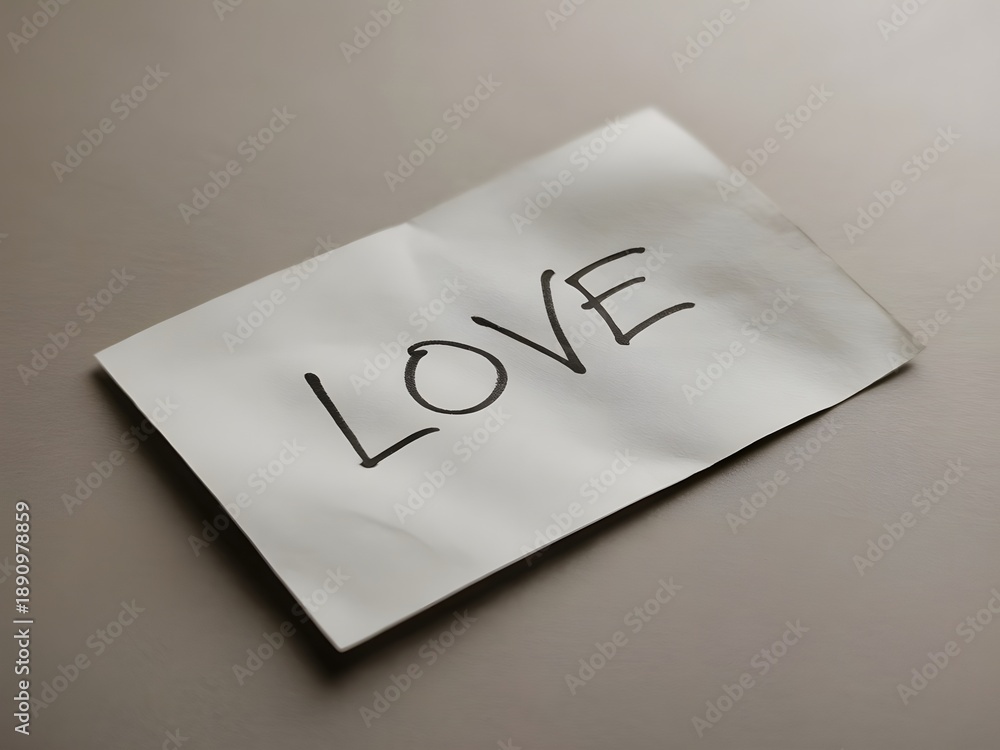 © Ton - Handwritten Love Letter with the Word “Love” © Ton - Handwritten Love Letter with the Word “Love”