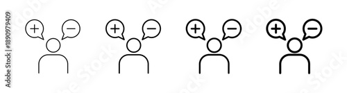 Attitude Mindset Icon set outline. Vector Illustration