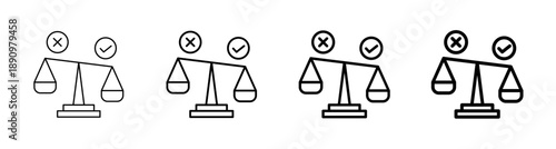 Morality and Ethics Icon with Justice Scales vector illustration