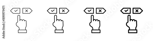 Choice and Decision Making Icon with Hand Pointing to Options vector illustration