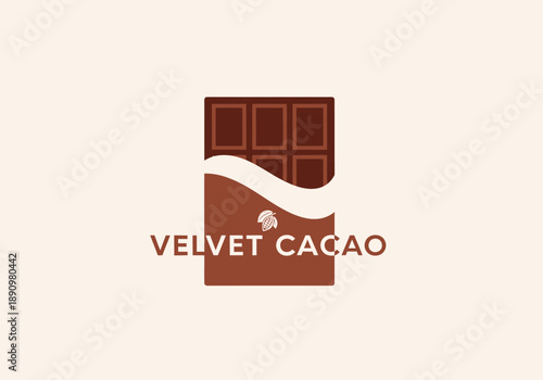 Chocolate Bar Illustration Featuring Velvet Cacao Design