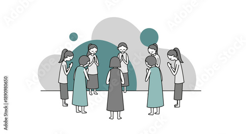 Group of diverse people experiencing anxiety and stress.