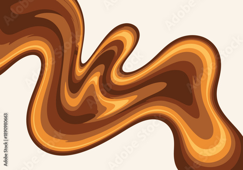 A flowing abstract design featuring wavy patterns and warm colors, viewed from a straightforward perspective