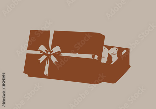 Gift boxes with ribbons and bows, elegantly arranged, viewed from above