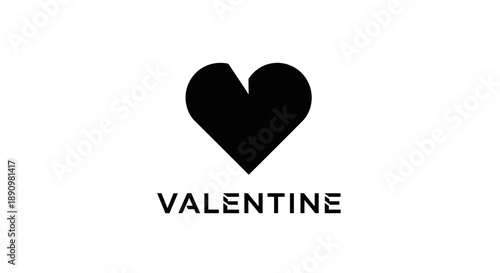 Black Heart Shape Valentine Symbol Love.