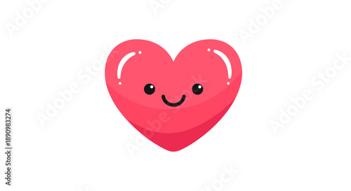 Smiling Cartoon Heart Character Illustration Design.
