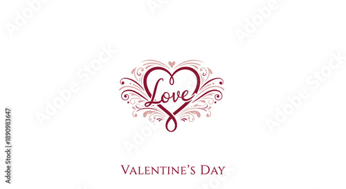 Valentines Day Heart Love Illustration Design.