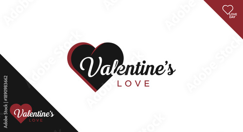 Valentines Day Heart Love Logo Design.