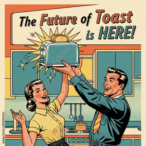 Retro couple celebrates future of toast with new toaster