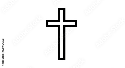 Simple black cross symbol on a plain background viewed from directly above