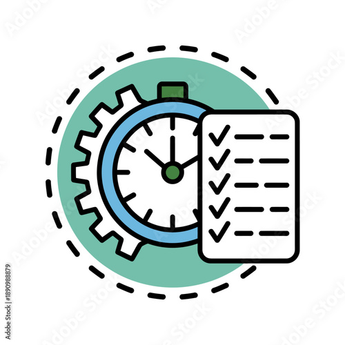 Time Management Concept with Clock and Checklist