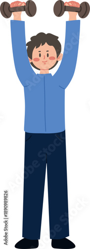 illustration of a man lifting a barbell upwards