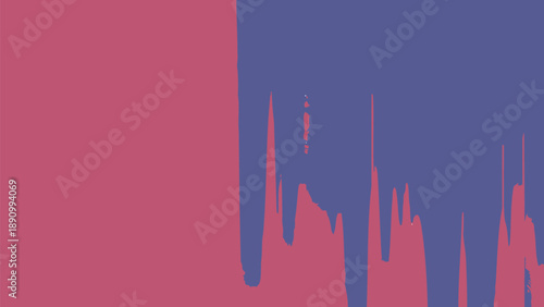 Abstract art piece with pink and purple colors and dripping paint effect on canvas