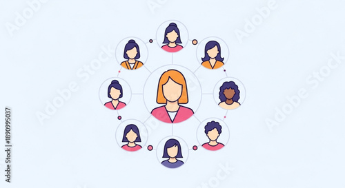 Diverse group of people communicating and connecting with each other in a social network