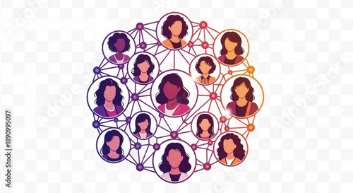Diverse women connect in a vibrant network of social relationships and community building