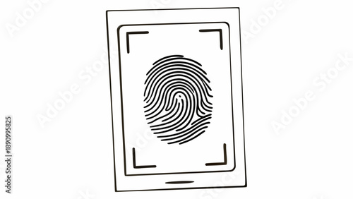 A close-up illustration of a fingerprint on a smartphone screen showcasing security