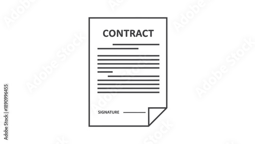 Contract document with signature line and lines for text on white background