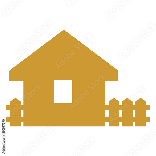 Simple house with fence