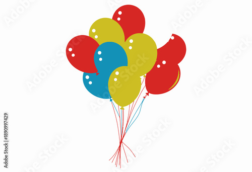 Vibrant Cluster of Multicolored Balloons Floating Gently, Symbolizing Celebration and Joy in a Whimsical Artistic Composition