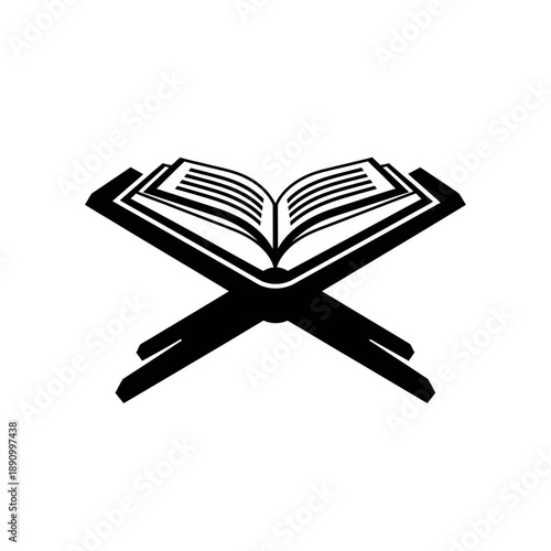 Quran book on stand.
