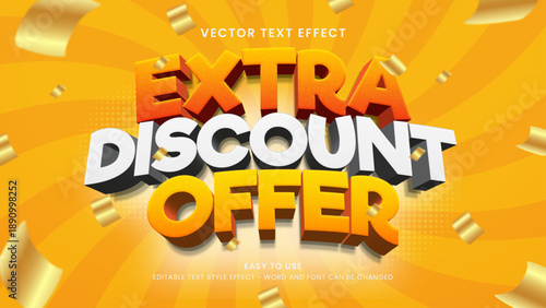 extra discount offer editable text effect 3d vector